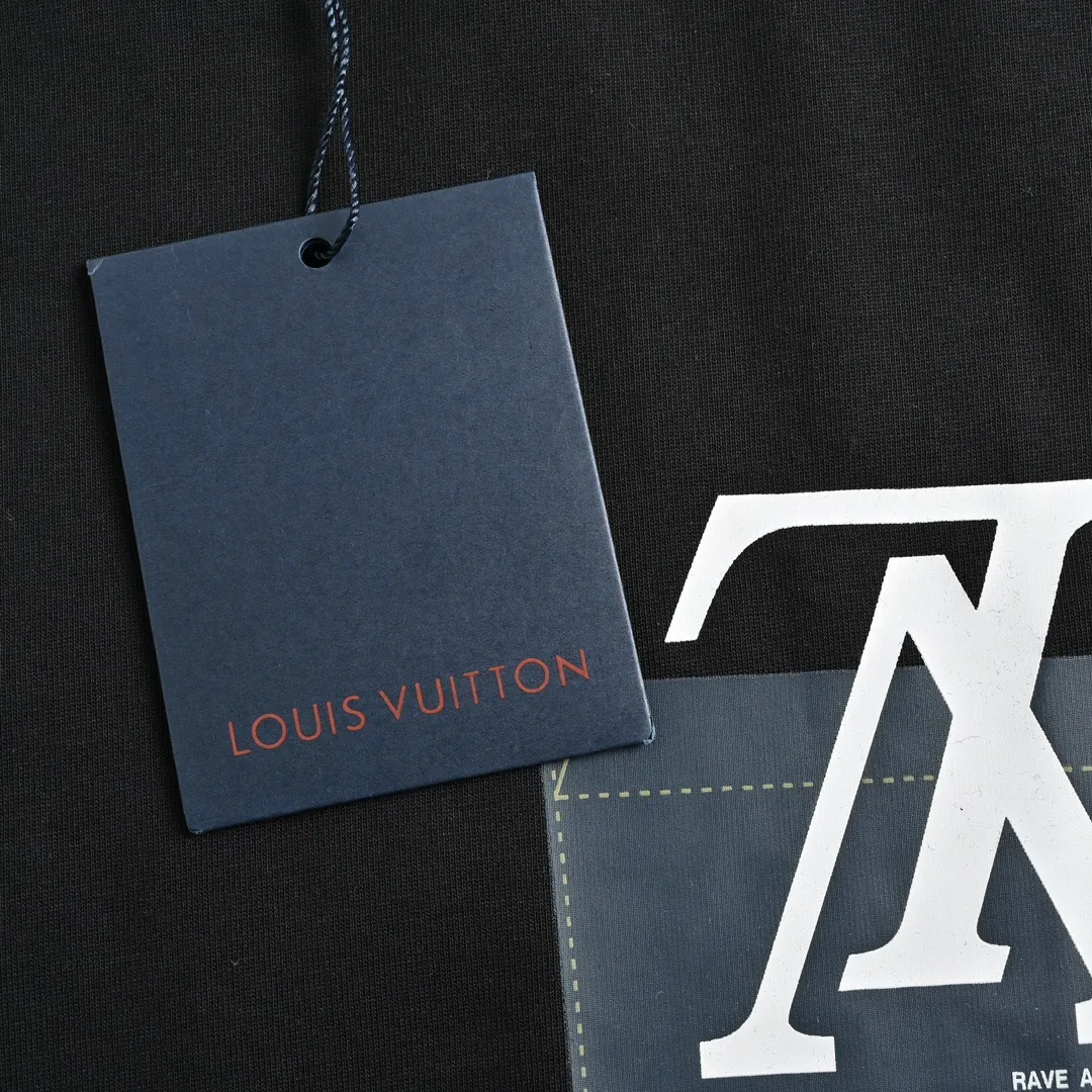 Louis Vuitton/Louis Vuitton 22ss fake pocket letter printed short sleeves